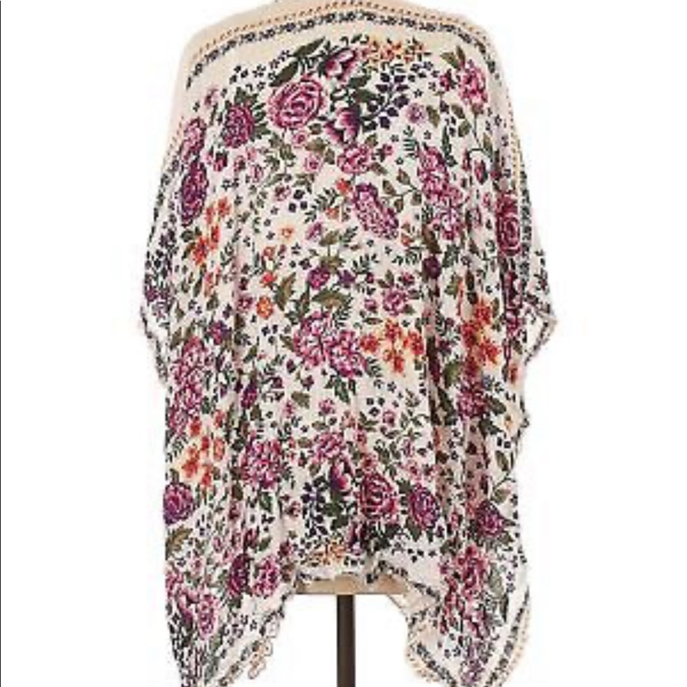 Ann Taylor LOFT Kimono Cover Up Summer Beach Bathing Suit Cardigan Floral Print - Picture 2 of 3